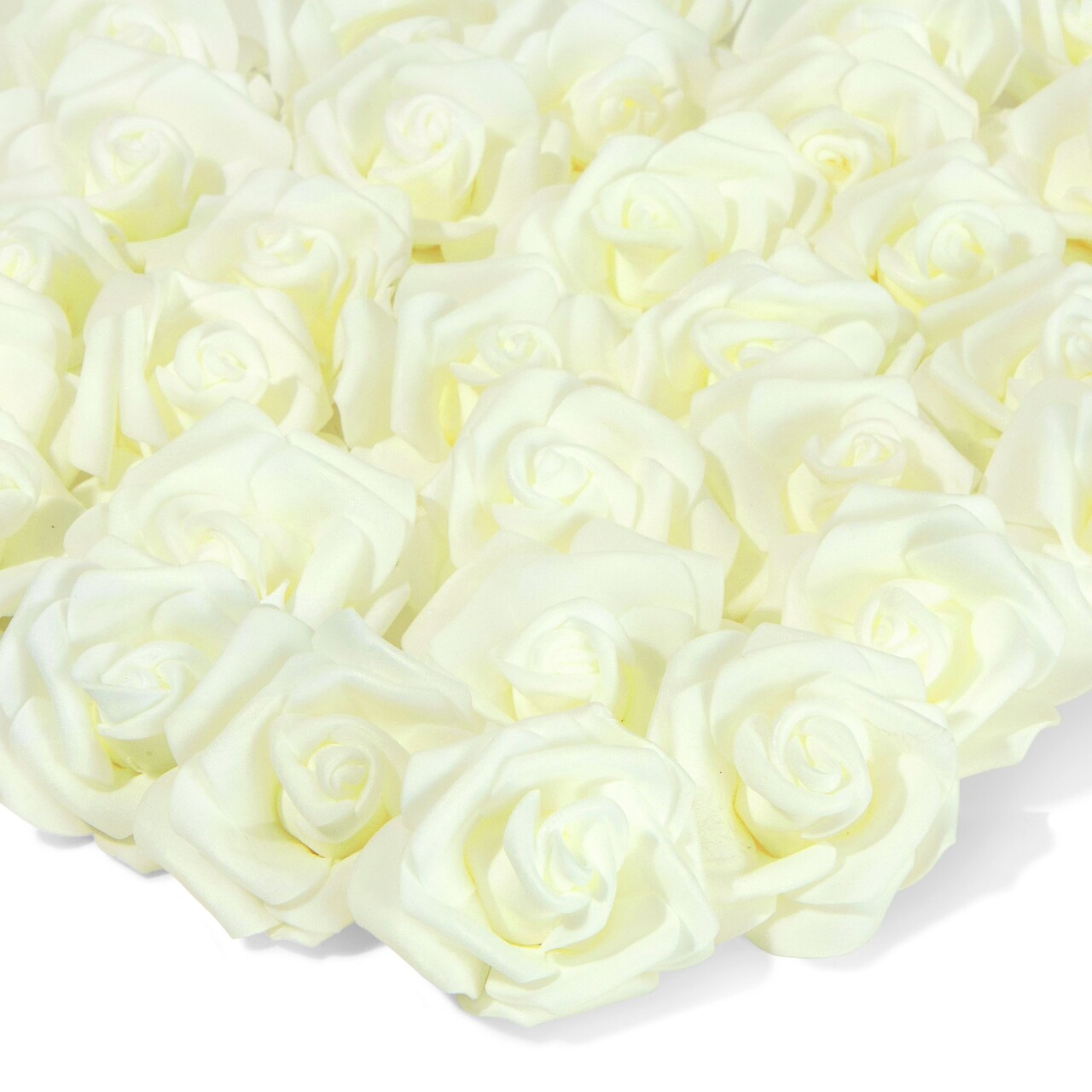 Juvale 100 Pack Ivory Artificial Flowers - 3 Inches, Fake Carnations for Wedding, Bridal Shower & Valentine's Day Decorations, Arts and Crafts